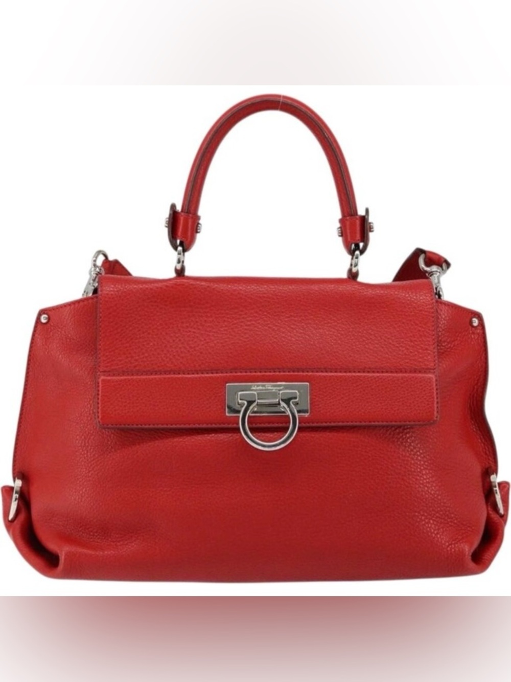 Red leather Salvatore Ferragamo Sofia satchel